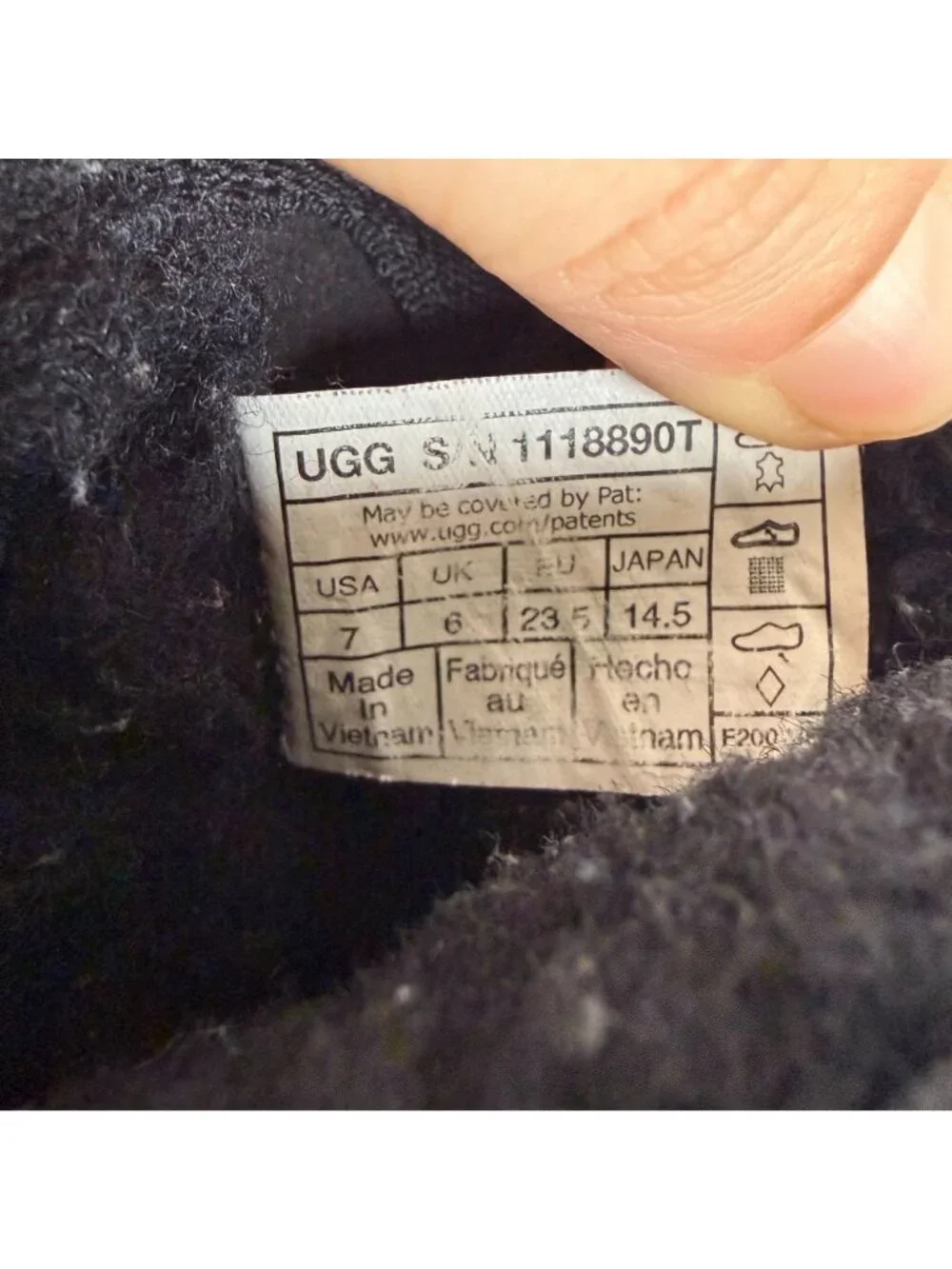 UGG Jona Suede Short Boot Toddler 7 Black Pull On Snap Ankle Sheepskin Lined